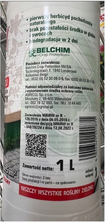 RANDACOL 680 EC bekæmper mos og ukrudt på indkørsler og belægningssten Agrecol 1 L