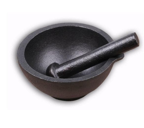 En mycket stilren mortel i gjutjärn