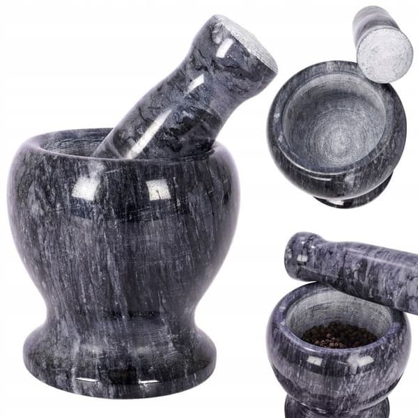 Mortel och stöt - Granit - Grafit - 11 cm - Hållbar - Universell