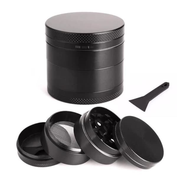 TD® Örtkryddkvarn 4 delar Slipkvarn Silhackare 4 delar/ Användbar / Kompakt/ Kvarn/ 55 mm/ 4 lager /Svart