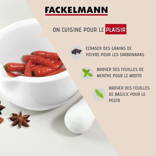 Pilon Mortier - Fackelmann - 45442 - Porslin - 12x6,5cm - 2 stycken