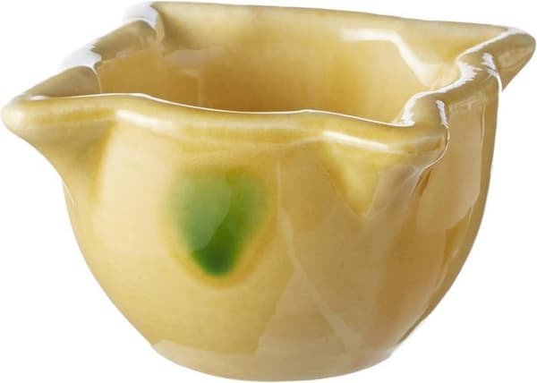 Mortel - mortelstöt - manuell kvarn Fackelmann - 5483030 - Gul keramisk mortel 9 x 4,5 cm