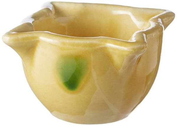 Mortel - mortelstöt - manuell kvarn Fackelmann - 5483030 - Gul keramisk mortel 9 x 4,5 cm