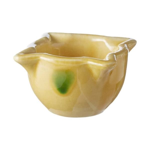 Mortel - mortelstöt - manuell kvarn Fackelmann - 5483030 - Gul keramisk mortel 9 x 4,5 cm
