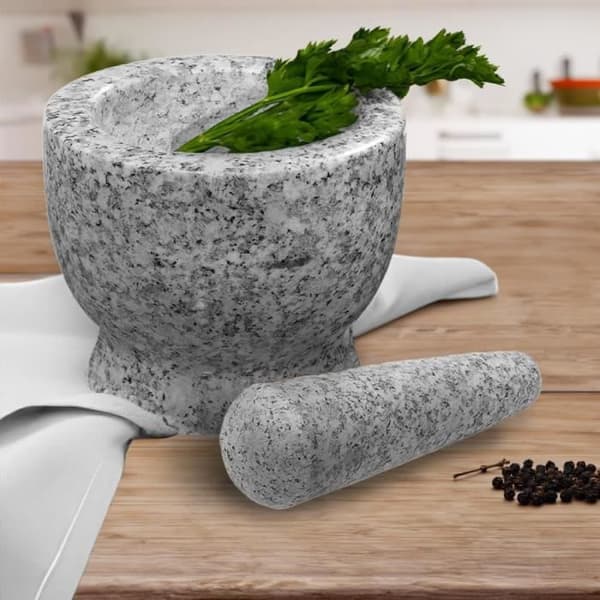 Mortel och stöt - CILIO - Salomon 420197 - Vit granit - 9,5 cm - Hållbar och effektiv