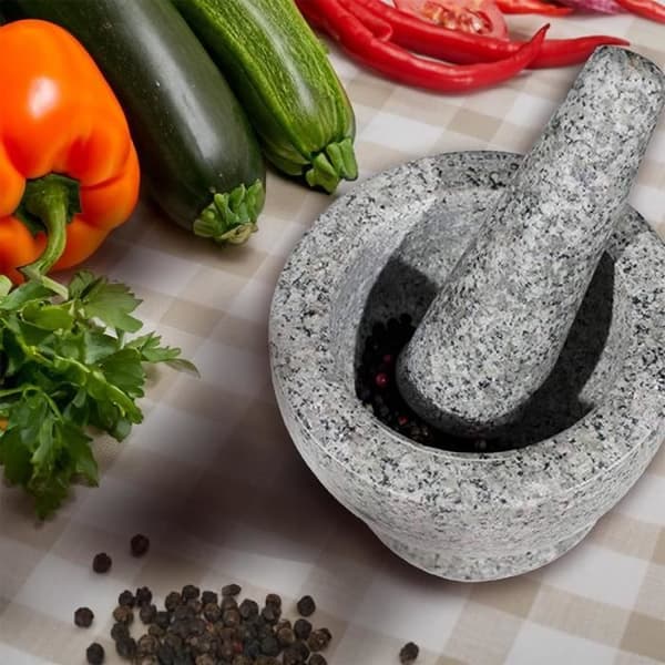 Mortel och stöt - CILIO - Salomon 420197 - Vit granit - 9,5 cm - Hållbar och effektiv