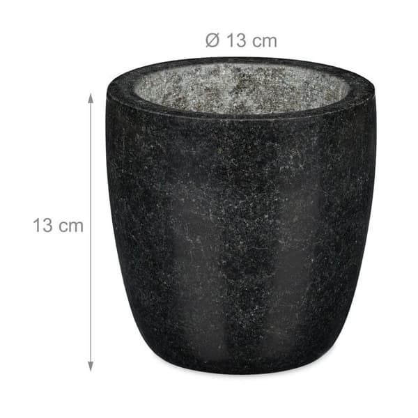Relaxdays Mortel i granit med stöt, robust, för kryddor, örter, mortel i polerad sten, d. 13 cm, 500 ml, grå