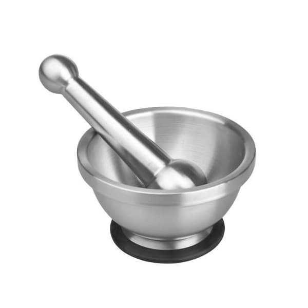 IBILI Mortel - Rostfritt stål - Med mortelstöt - Ø 13,5 x H 7,5 cm
