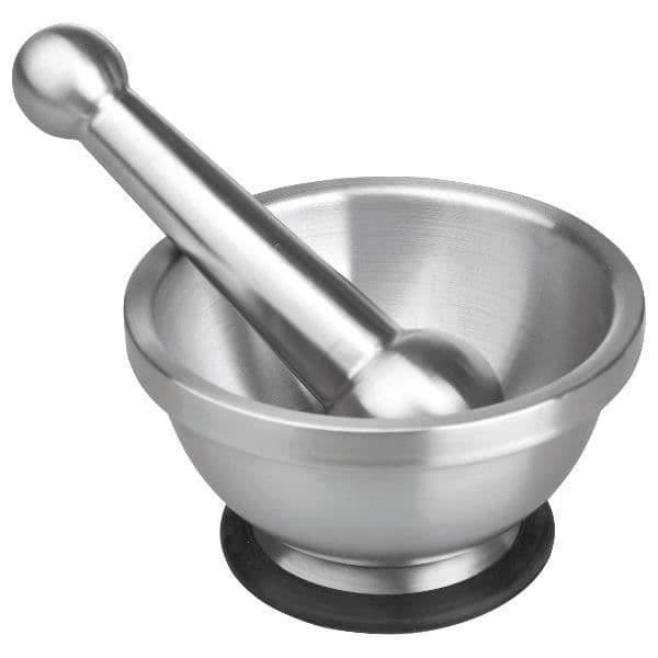 IBILI Mortel - Rostfritt stål - Med mortelstöt - Ø 13,5 x H 7,5 cm