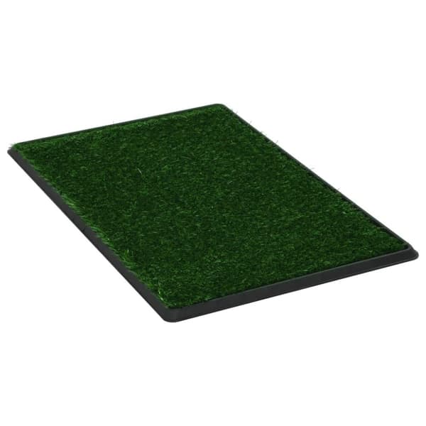 vidaXL kæledyrstoilet med bakke og kunstgræs 76x51x3 cm grøn
