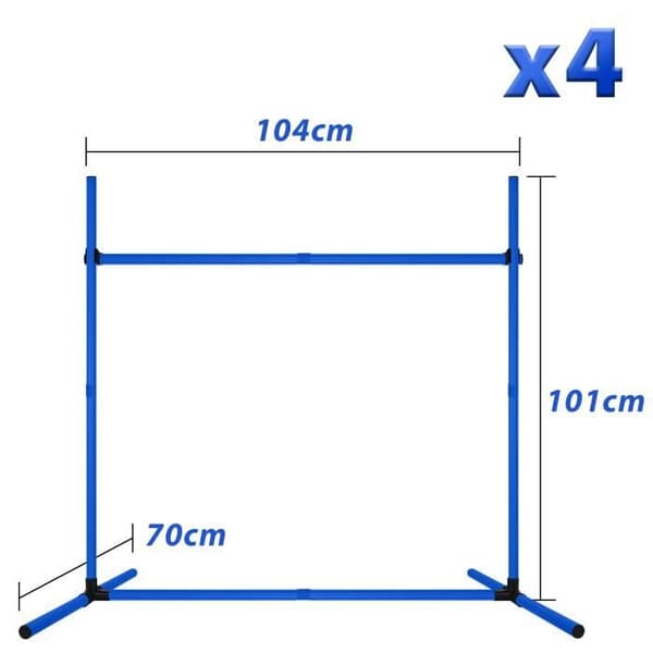 Agilityutrustningsset för hundar - LZQ - Höjdjusterbara häckar - 104 x 70 x 101 cm