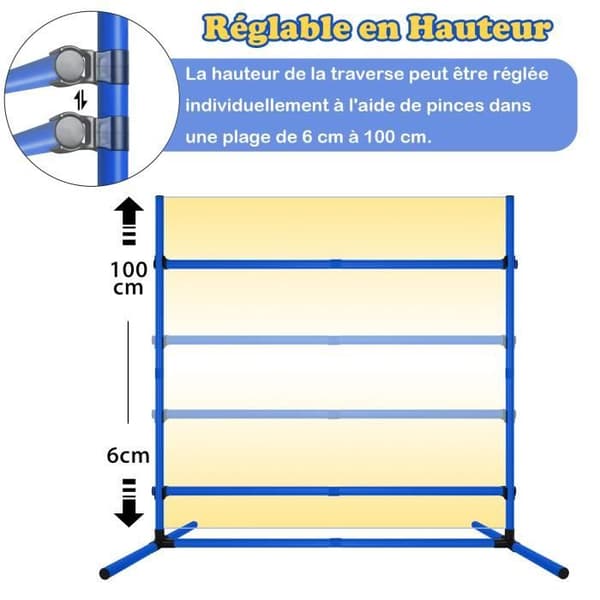 Agilityutrustningsset för hundar - LZQ - Höjdjusterbara häckar - 104 x 70 x 101 cm
