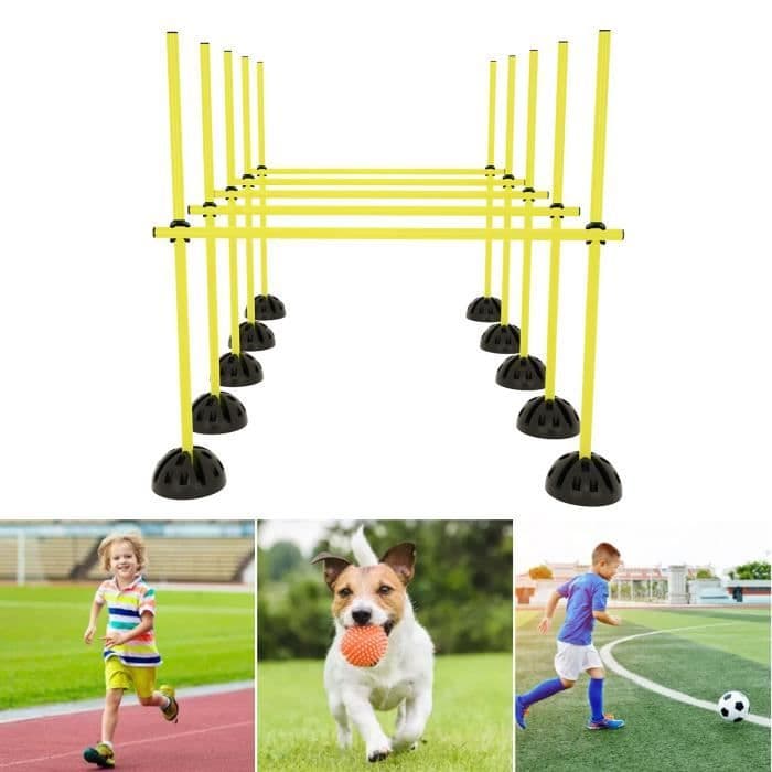 LZQ Jump Bar Set Agility Hinder Set Träningsstänger för hoppstyrka, dribbling och smidighet, gul