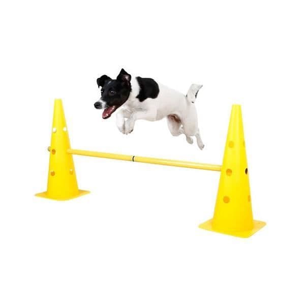 Agility-hinderkeglar - Kerbl - 81994 - Gul - 6 keglar - 3 justerbara stänger