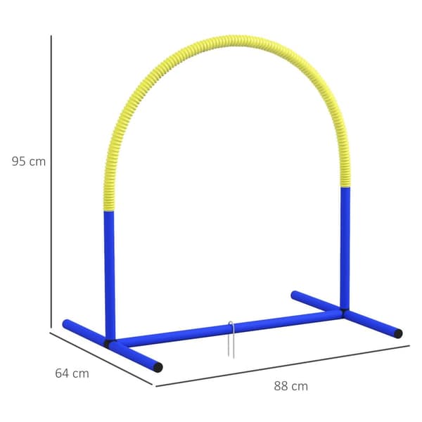 Dog Agility Sæt, 88x64x95 cm, Blå+Gul