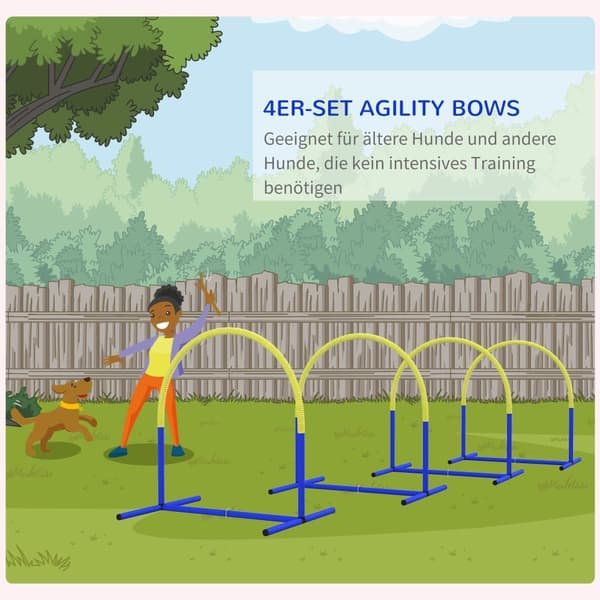 Dog Agility Sæt, 88x64x95 cm, Blå+Gul