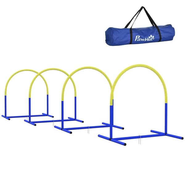 Dog Agility Sæt, 88x64x95 cm, Blå+Gul