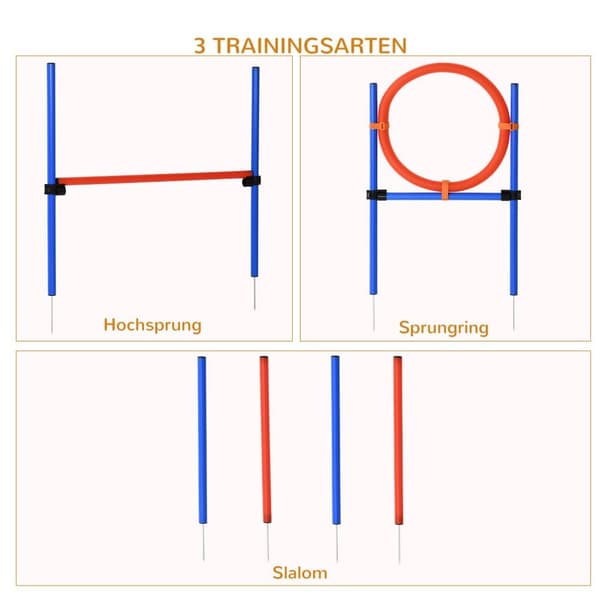 Hunde Agility Træningsudstyr, Blå+Rød