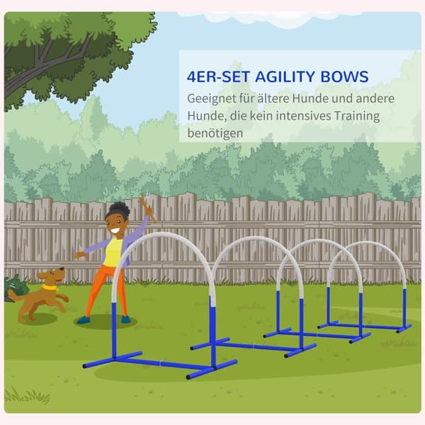Agility Sæt til Hunde, 4-er, 88x64x95 cm, Hvid