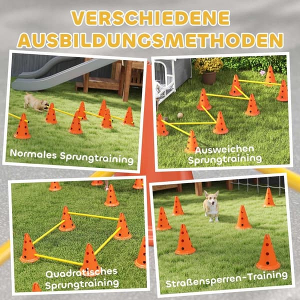 Rootz Agility Set Dogs - Dog Training Equipment - Canine Fitness Gear - Forbedrer koncentrationen - 80 cm x 22,5 cm x 30 cm