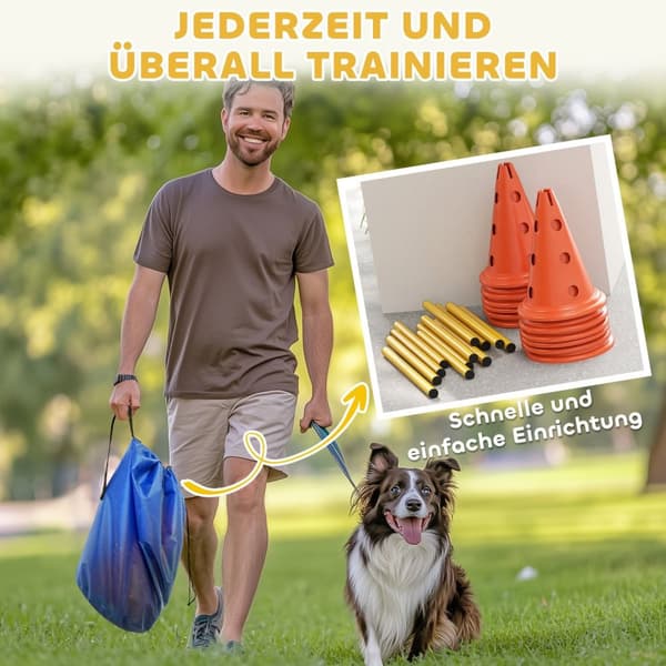 Rootz Agility Set Dogs - Dog Training Equipment - Canine Fitness Gear - Forbedrer koncentrationen - 80 cm x 22,5 cm x 30 cm