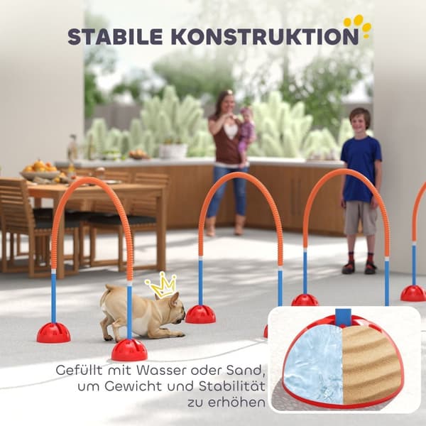 Rootz 4 -Dart Dog Agility Training Set - Dog træningsudstyr - Træningsudstyr - Justerbar bredde - Bærbart med bærepose - 100x19,5x95 cm
