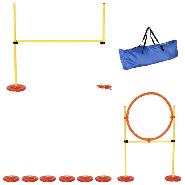 Hund Agility Træningsudstyr, Justerbare Forhindringer, Letvægtsdesign, Alsidige Øvelser,90x23x100 cm, Gul
