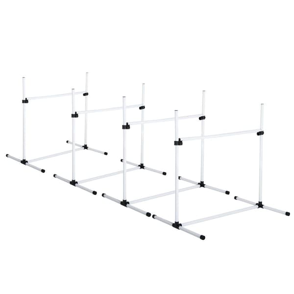 Agility Træningssæt, Justerbar Højde, Holdbare Materialer, Bærbart Design,95x65x95 cm, Hvid