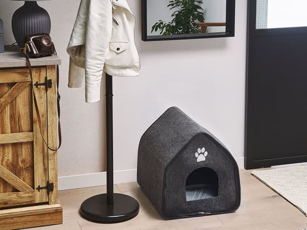 Hundehus Grå Filt 40 x 40 cm Dyrehus Blødt og Praktisk