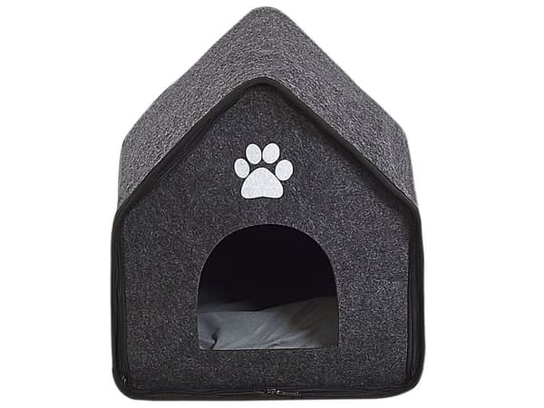 Hundehus Grå Filt 40 x 40 cm Dyrehus Blødt og Praktisk