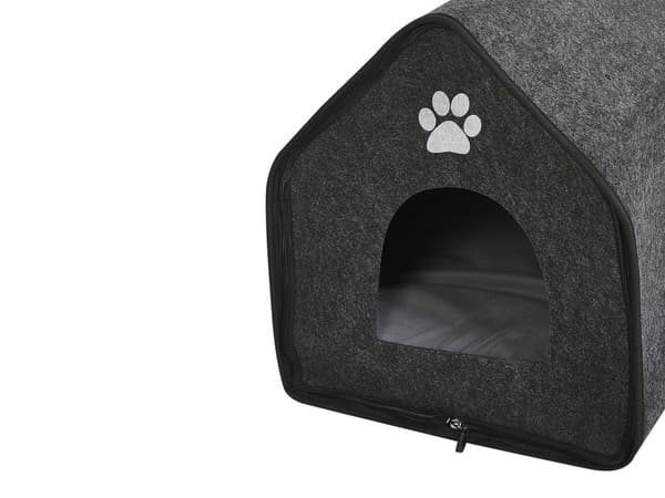 Hundehus Grå Filt 40 x 40 cm Dyrehus Blødt og Praktisk