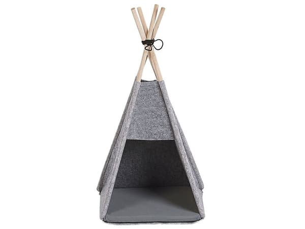 Djursäng Grå Filt 35 x 40 cm Tipi Tält med dyna