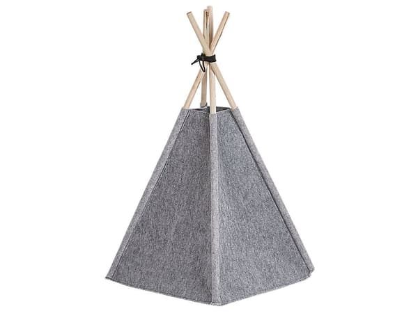 Djursäng Grå Filt 35 x 40 cm Tipi Tält med dyna