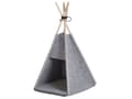 Miniatyrbild 1 av 8: Djursäng Grå Filt 35 x 40 cm Tipi Tält med dyna