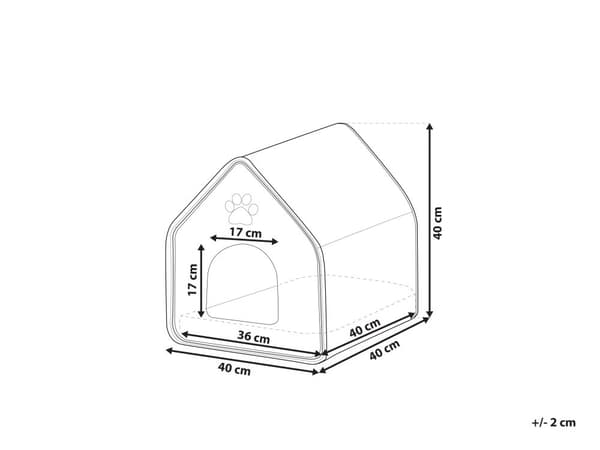 Djursäng Grå Filt 40 x 40 cm För små hundar Tass Katthus med dyna Halkfri