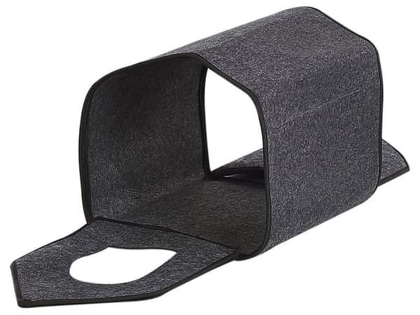Djursäng Grå Filt 40 x 40 cm För små hundar Tass Katthus med dyna Halkfri
