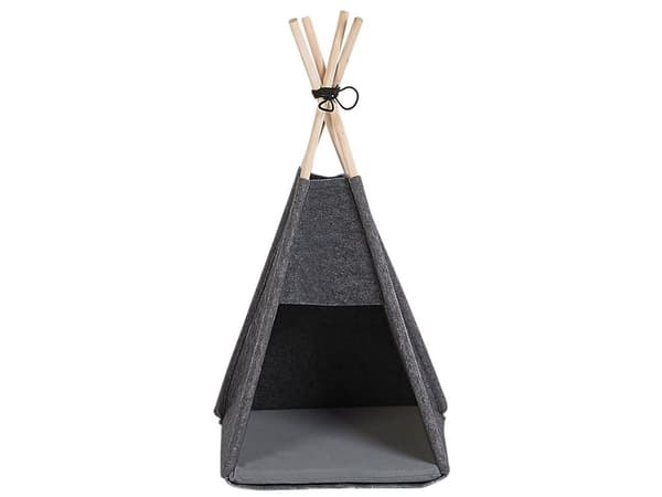 Djursäng Mörkgrå Filt 35 x 40 cm Tipi Tält med dyna