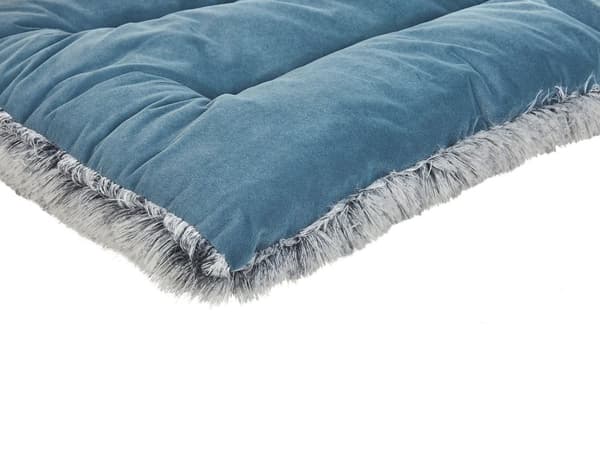 Hundeseng Blå Velour Polyester Kvaster 60 x 45 cm Moderne Design Stor Pude til Hunde Dyr