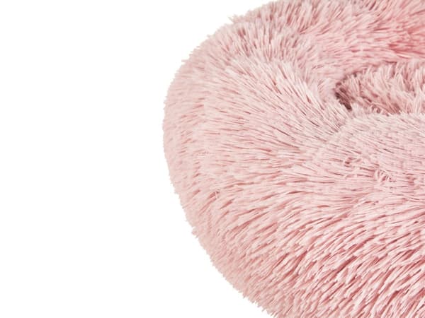 Djurssäng Rosa Polyester 50 x 50 cm Rund Hund Katt Mjuk Lurvig Kudde Vardagsrum Sovrum