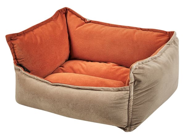 Koiran peti oranssi/beige 50 x 18 x 37 cm sametti polyesteri suorakulmio käännettävä lemmikin peti