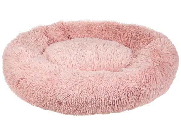 Hundeseng Lyserød Polyester 80 x 80 cm Rund Blødt Krammepude Stue og Soveværelse