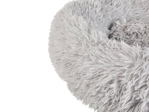 Hundeseng Lysegrå Polyester 60 x 60 cm Rund Blød krammepude til Stue og Soveværelse