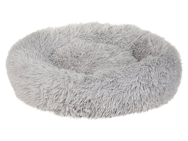 Hundeseng Lysegrå Polyester 60 x 60 cm Rund Blød krammepude til Stue og Soveværelse