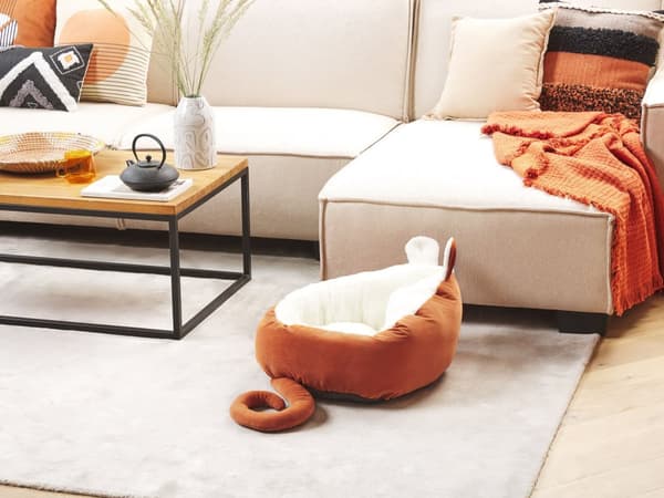 Hund- och Kattsäng Orange Polyester 50 x 45 cm Musformad Soffskydd