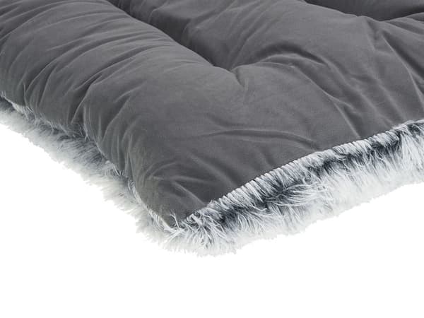 Lemmikin peti harmaa 60 x 45 x 10 cm sametti polypuuvilla hapsut suorakulmainen koiran peti