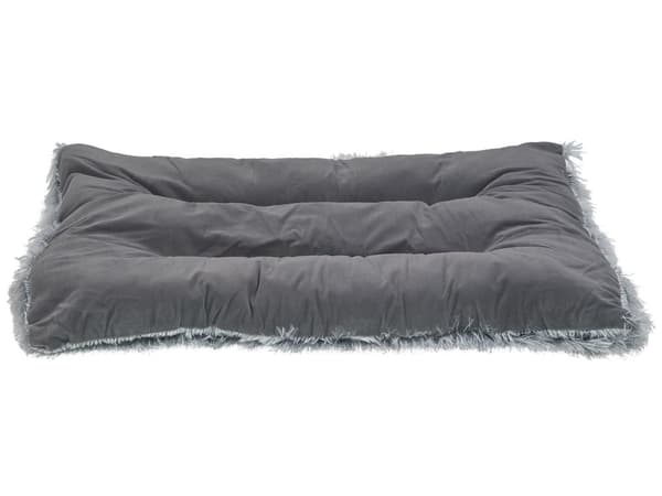 Hundeseng Grå Velour Polyester 60 x 45 cm Moderne Blød Hundepude med Frynser Design Hundemadras Seng til Hunde Dyreseng Tilbehør Slidstærkt