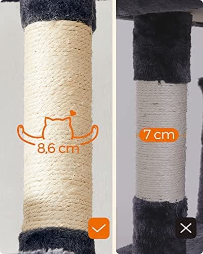 FEANDREA kattetræ, XXL Cat Condo, 164 cm, Smoky Grey