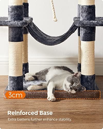 FEANDREA kattetræ, XXL Cat Condo, 164 cm, Smoky Grey
