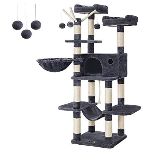 FEANDREA kattetræ, XXL Cat Condo, 164 cm, Smoky Grey