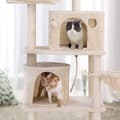 Miniatyrbild 4 av 7: FEANDREA kattträd, högt katttorn, 2 grottor, Beige